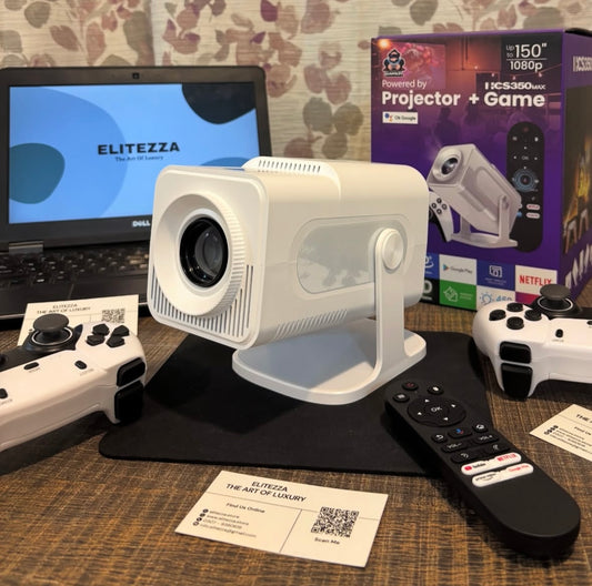 Elitezza Android Gaming Projector With 2 Wireless Controllers - Android 12